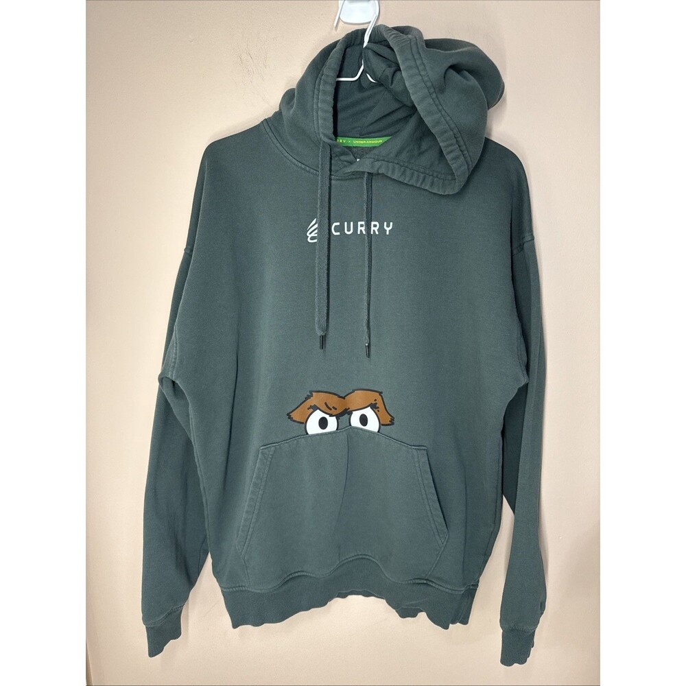 Under Armour Hoodie Men’s Medium Green Oscar The Grouch Sesame Street Collab